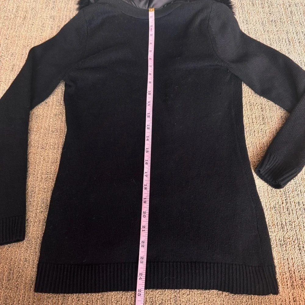 90s Y2K Faux Fur Collar Cardigan Sweater black XS Womens